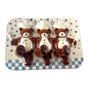 Vintage B&D Japan Ceramic Chef Bear Kitchen Towel Holder Country Kitchen